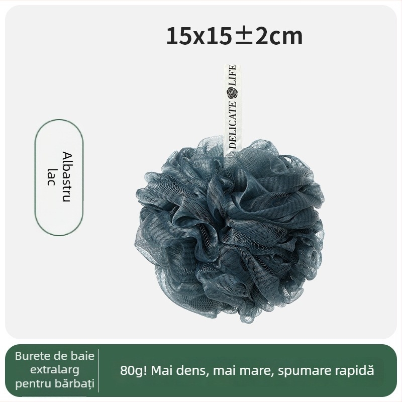 Balon de baie elegant, 80 g, extra mare pentru bărbați, delicat cu pielea