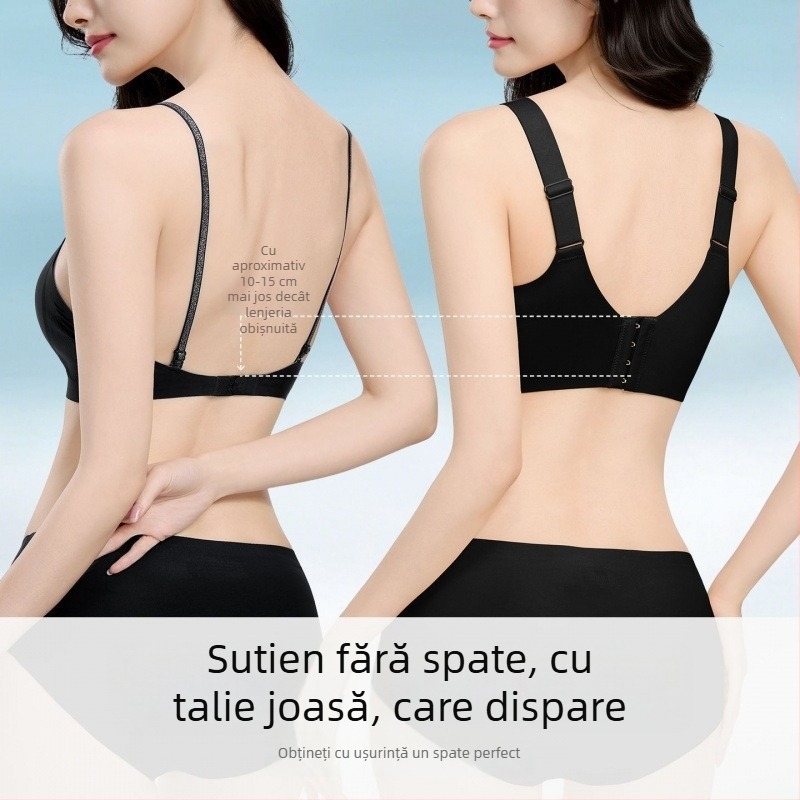 2026 Lenjerie confortabilă pentru tinere femei cu sâni mici, susținere, sutien invizibil respirabil cu bretele fine strălucitoare și spate frumos deschis