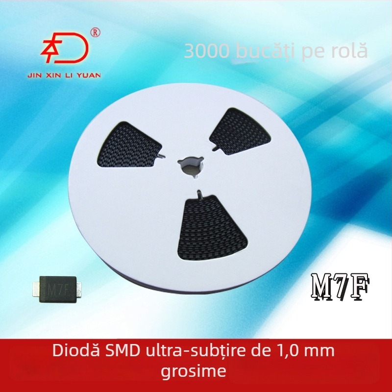 Diodă M7/M7F, ultra-subțire, 1,0 mm grosime, ambalaj SMAF, 1 A, 1000 V, VF < 1,0 V, IR < 3 mA