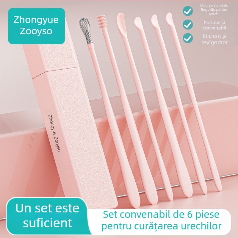 Set Zhongyue cu șase piese pentru îndepărtarea cerumenului, design spiral