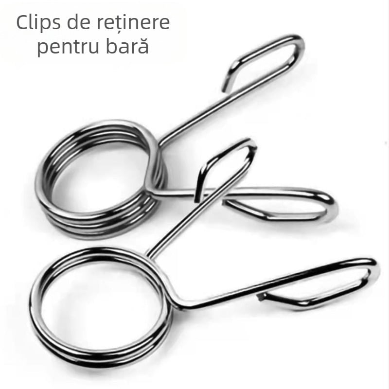 Cleme cu mâner curbat pentru bare olimpice și bare de gantere; clipsuri standard pentru bară.