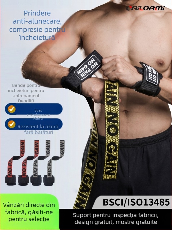 Brățări de încheietură pentru fitness pentru bărbați, protecții de încheieturi, benzi de priză, mănuși de fitness pentru ridicare, cu aderență antiderapantă