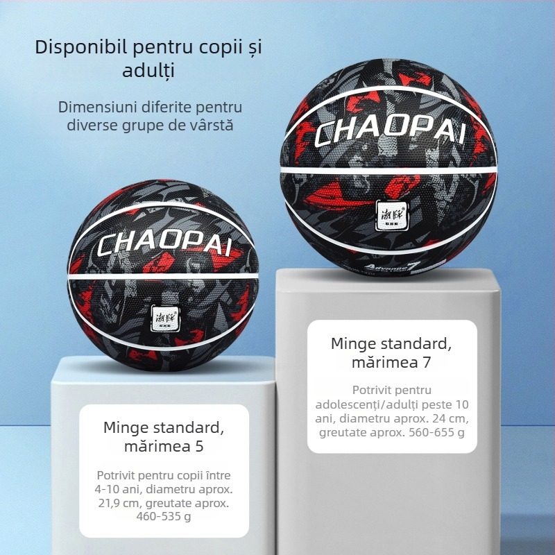 Baschet pentru adulți și adolescenți, rezistent la uzură, antiderapant, absorbant de umiditate, design graffiti, antrenament pentru elevi, stil stradal, mărimea 7 și 5