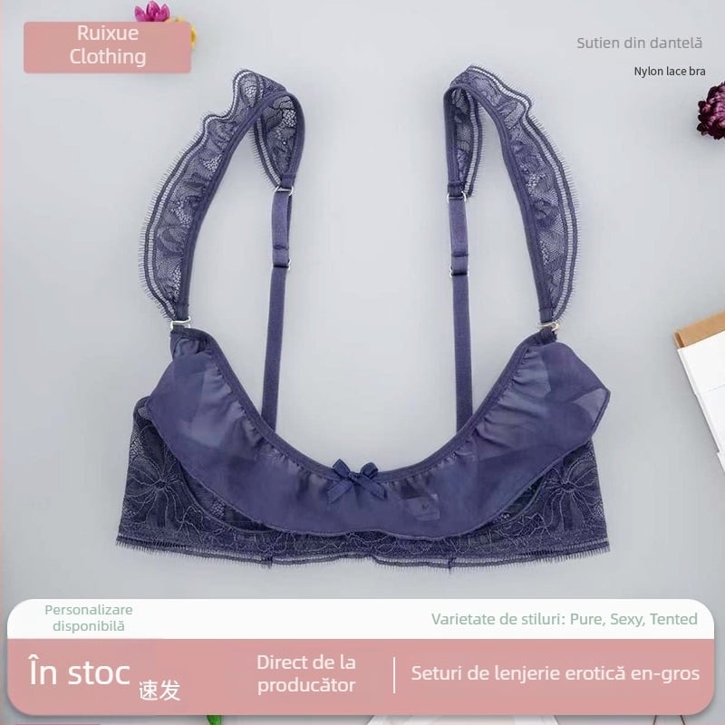 Sutien din dantelă cu push-up, cupe întărite, purtare în două moduri, lenjerie sexy, mărime mare
