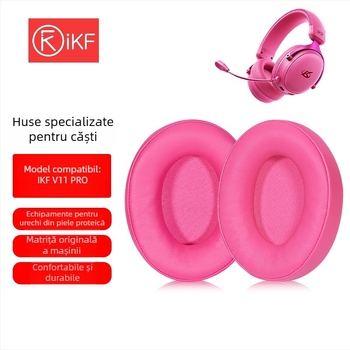 Husă din piele IKF V11Pro pentru căști, cu perne din burete – piese de schimb pentru pernile de urechi
