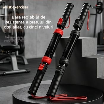 Întăritor reglabil pentru brațe, pentru antrenarea mușchilor brațelor și a mușchilor pieptului, bară de fitness cu arc, multifuncțională