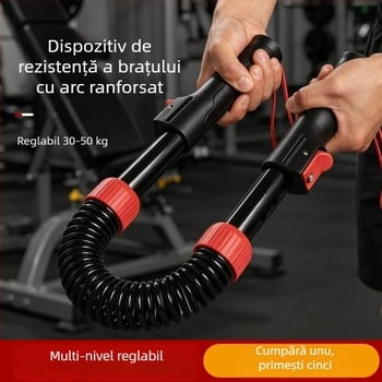 Întăritor reglabil pentru brațe, pentru antrenarea mușchilor brațelor și a mușchilor pieptului, bară de fitness cu arc, multifuncțională