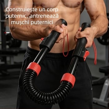 Întăritor reglabil pentru brațe, pentru antrenarea mușchilor brațelor și a mușchilor pieptului, bară de fitness cu arc, multifuncțională