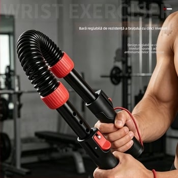 Întăritor reglabil pentru brațe, pentru antrenarea mușchilor brațelor și a mușchilor pieptului, bară de fitness cu arc, multifuncțională