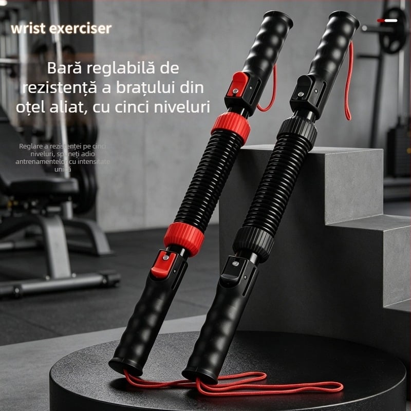 Întăritor reglabil pentru brațe, pentru antrenarea mușchilor brațelor și a mușchilor pieptului, bară de fitness cu arc, multifuncțională