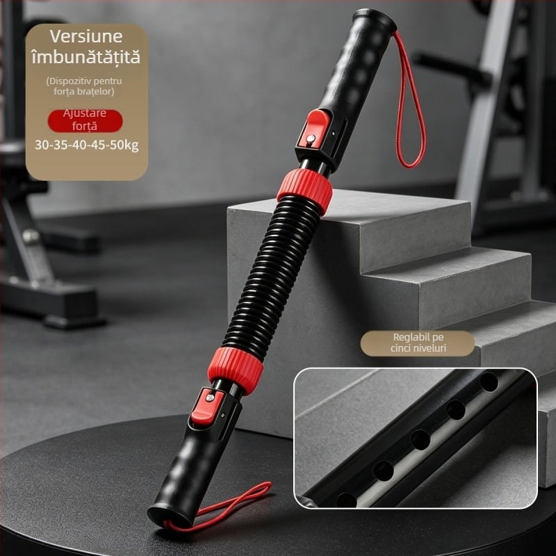 Întăritor reglabil pentru brațe, pentru antrenarea mușchilor brațelor și a mușchilor pieptului, bară de fitness cu arc, multifuncțională