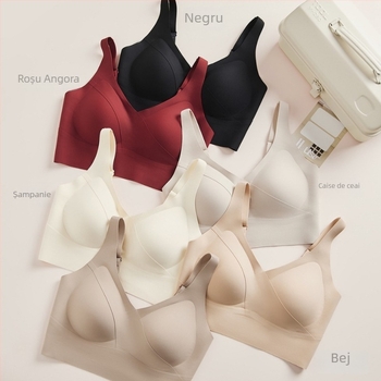 Sutien fără cusături, fără arc, pentru sâni mici, push-up, susținere laterală, stil vestă