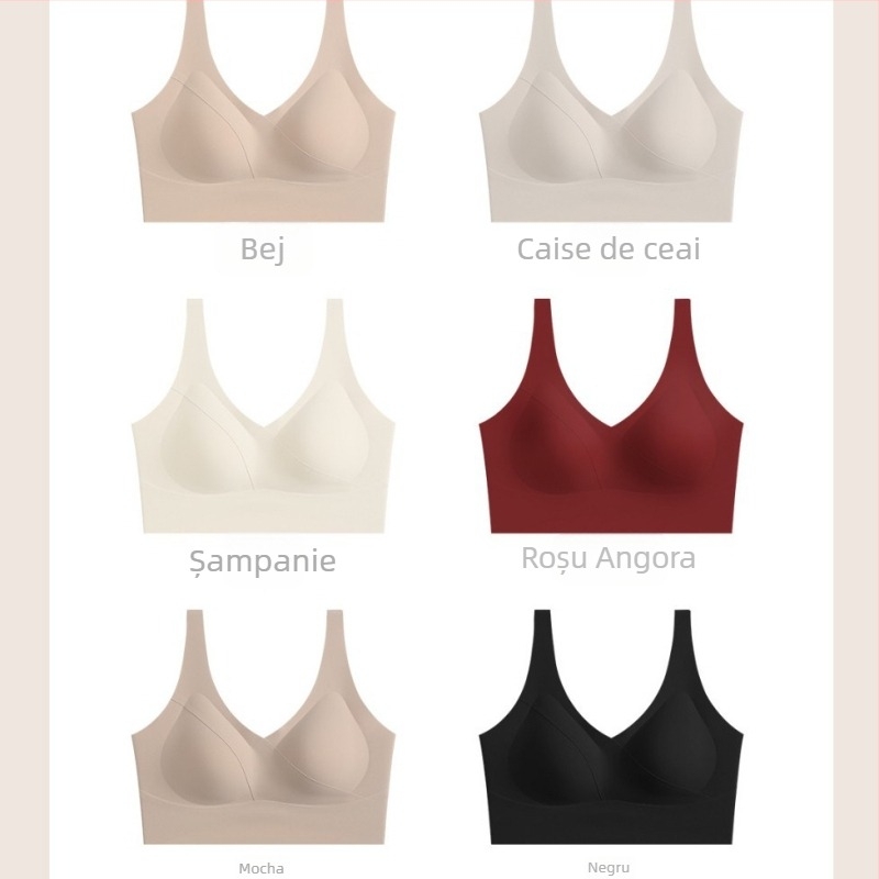Sutien fără cusături, fără arc, pentru sâni mici, push-up, susținere laterală, stil vestă