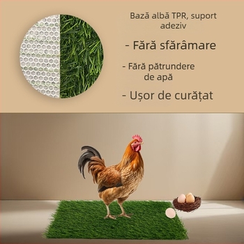 Covoraș lavabil pentru cuiburi de găini, cu iarbă artificială, pentru coteț, cuib simulant pentru ouat