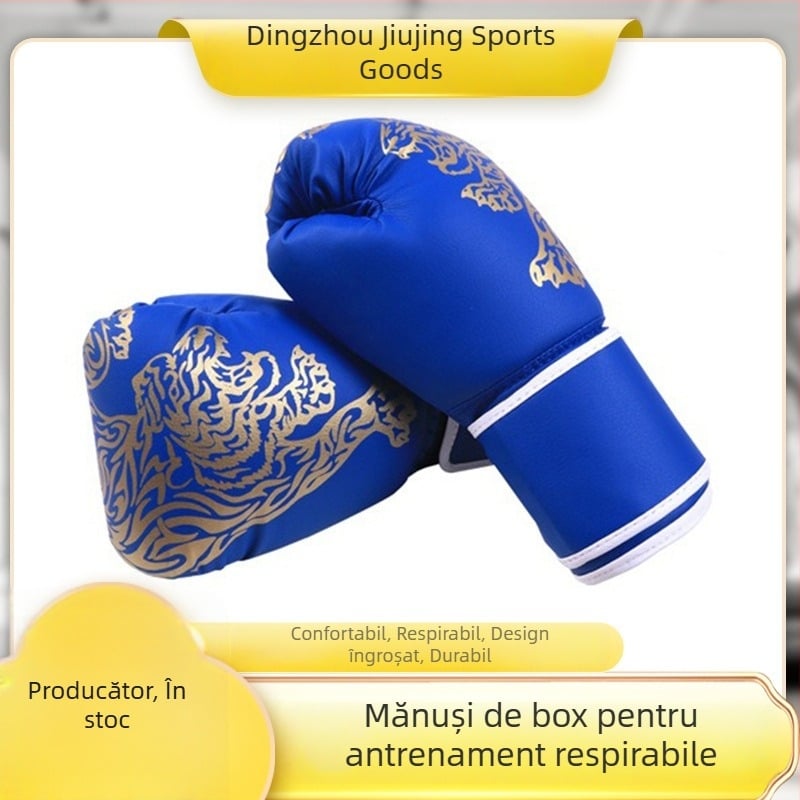 Mănuși de box Muay Thai respirabile pentru adulți și copii, mănuși de antrenament PU, modelul QJ-1