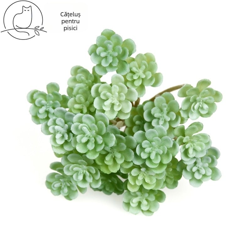 Buchet mic de suculente artificiale, 24 de capete, decor interior cu flori din plastic