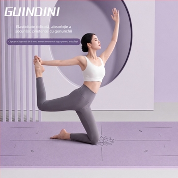 TPE covor de yoga, cu două fețe antiderapante, gros pentru fitness acasă și dans, amortizare, fără zgomot, 183 x 61 cm