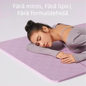 Saltea de yoga TPE, antiderapantă, extra groasă și lată, cu amortizare, 183×61 cm, pentru sărituri cu coarda, dans și antrenament acasă