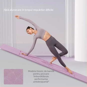 Saltea de yoga TPE, antiderapantă, extra groasă și lată, cu amortizare, 183×61 cm, pentru sărituri cu coarda, dans și antrenament acasă