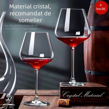 Set de pahare pentru vin roșu cu decantator, cristal, veselă de vin pentru uz casnic, lux