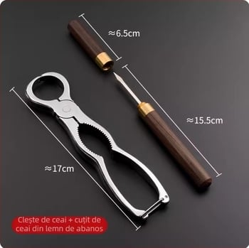 Set de ustensile pentru ceai lucrat manual: tăietor pentru ceai-brițe, foarfece pentru tava de ceai, clește pentru ceai, ac din oțel inoxidabil, cuțit de ceai, cuțit pentru frunze de ceai, cuțit Pu'er