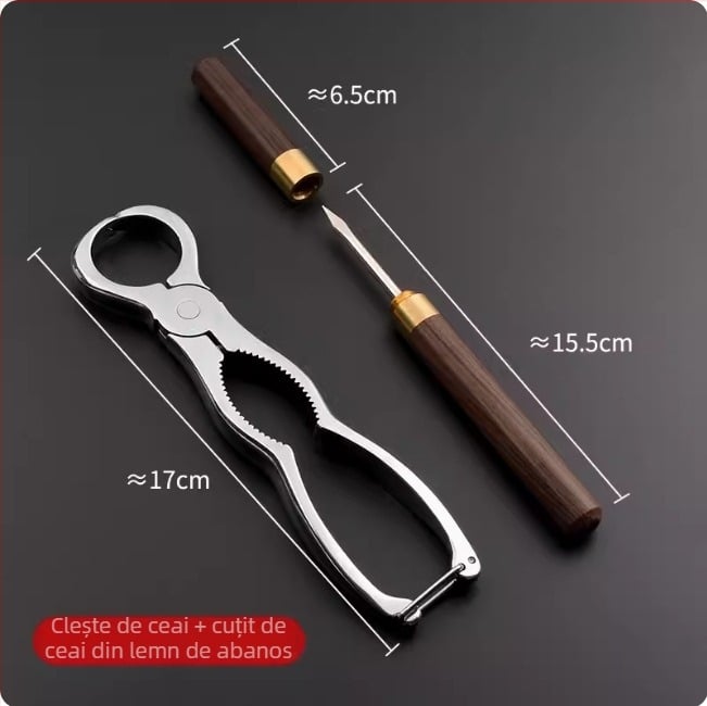Set de ustensile pentru ceai lucrat manual: tăietor pentru ceai-brițe, foarfece pentru tava de ceai, clește pentru ceai, ac din oțel inoxidabil, cuțit de ceai, cuțit pentru frunze de ceai, cuțit Pu'er