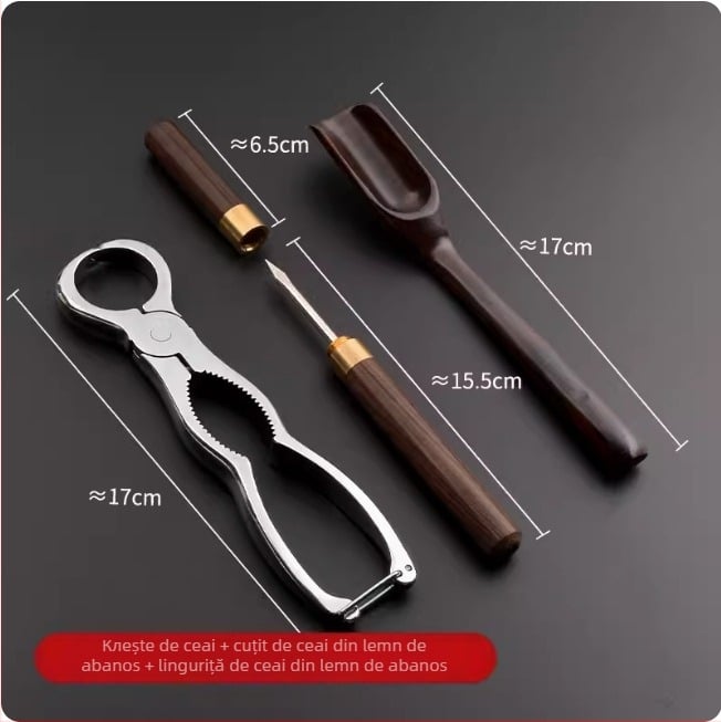 Set de ustensile pentru ceai lucrat manual: tăietor pentru ceai-brițe, foarfece pentru tava de ceai, clește pentru ceai, ac din oțel inoxidabil, cuțit de ceai, cuțit pentru frunze de ceai, cuțit Pu'er
