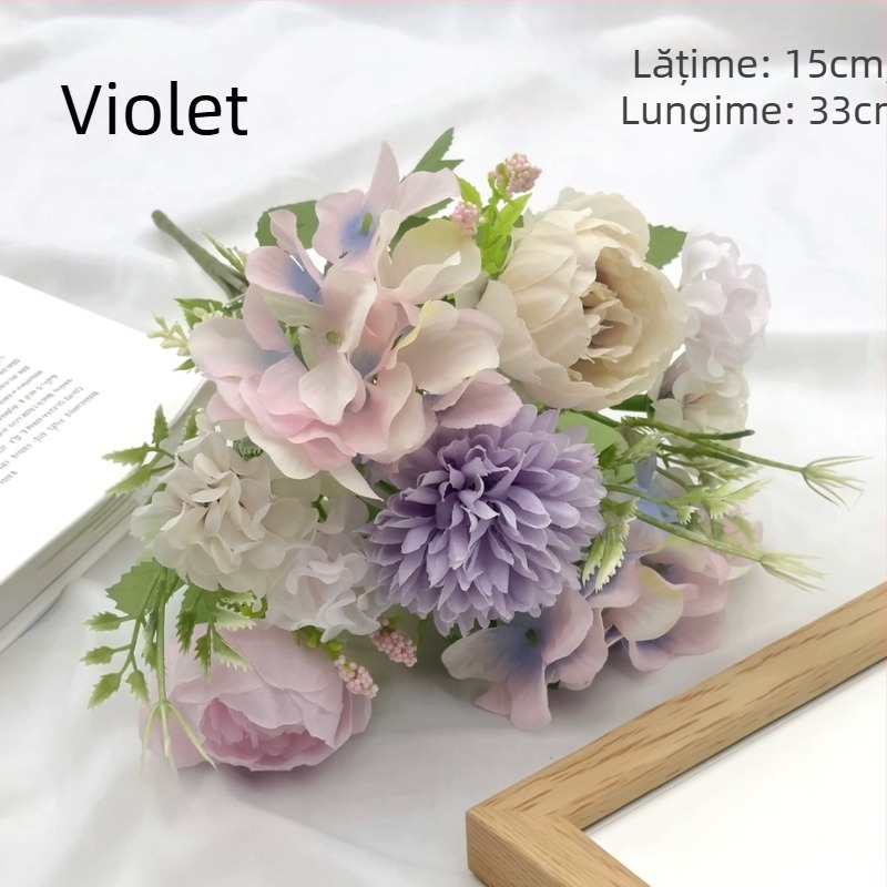 Buchet de trandafiri artificial pentru nuntă, accesorii de fotografiere și decor de casă