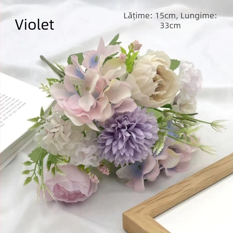 Buchet de trandafiri artificial pentru nuntă, accesorii de fotografiere și decor de casă