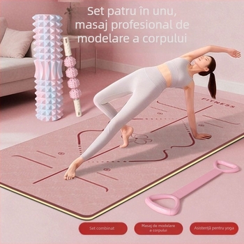 Covor de yoga pentru interior, silențios și pliabil, podea de dans fără miros, set de antrenament cu roller de spumă