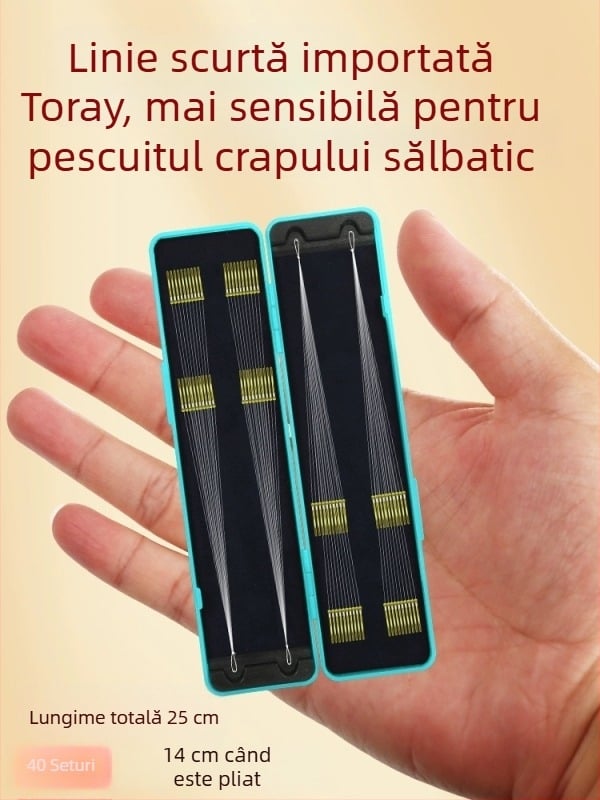 Linii de lider finalizată cu două cârlige și manșete aurii, set anti-încurcare pentru crap