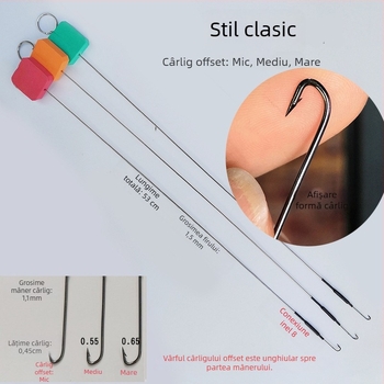 Classic 8-ring eel hook set with semi-soft barbed hooks for eel fishing tackle