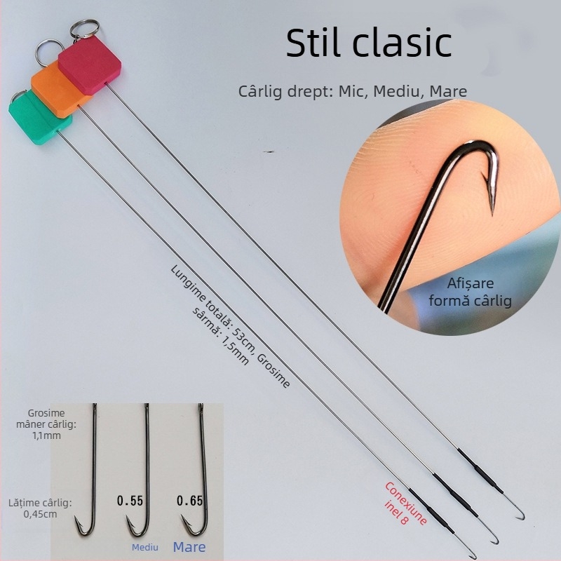 Classic 8-ring eel hook set with semi-soft barbed hooks for eel fishing tackle