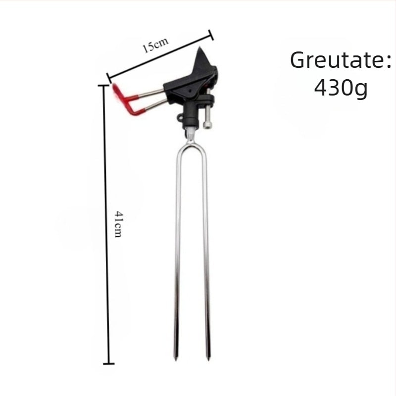 Suport metalic pentru undițe, cu dublă funcționalitate, rotire de 360°, portabil și reglabil