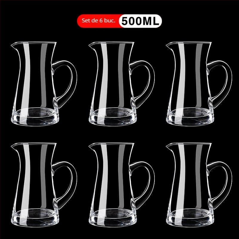 Set de distribuție a băuturilor, cu decantor din sticlă, cană de vin și turnător