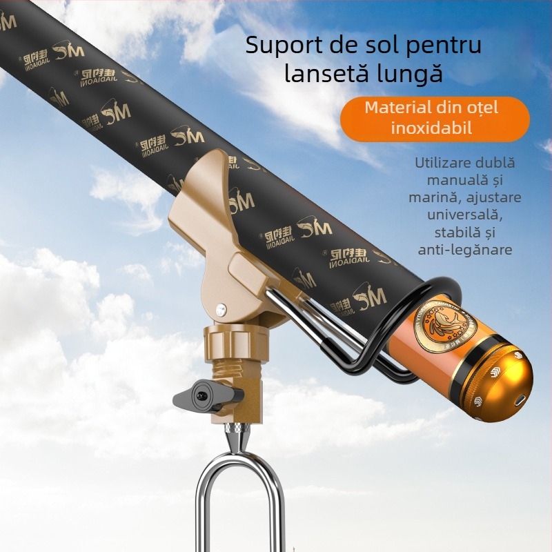 Suport din oțel inoxidabil pentru undițe — braț universal cu direcții multiple