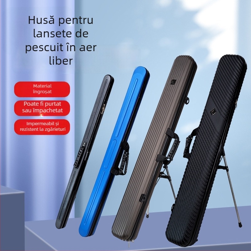 Geantă pentru undițe de pescuit cu carcasă rigidă, impermeabilă, cu suport, 1,25 m