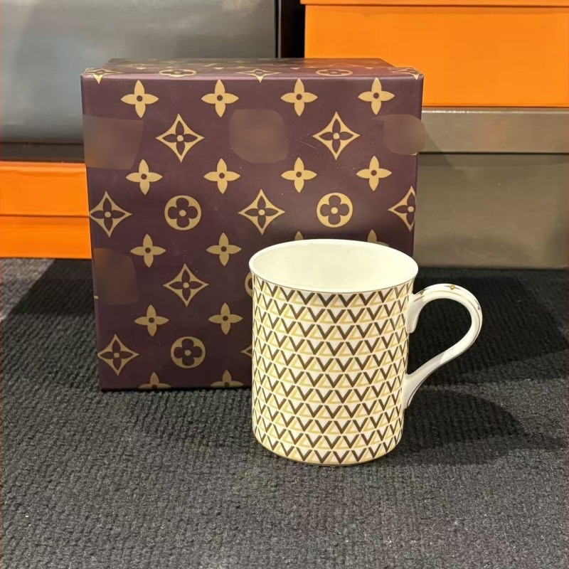 Set cafea în stil european, seria alfabet, din porțelan osos, cu o cafetieră, două cești și două farfurioare, pentru ceaiul de după-amiază, lux ușor, cadou practic