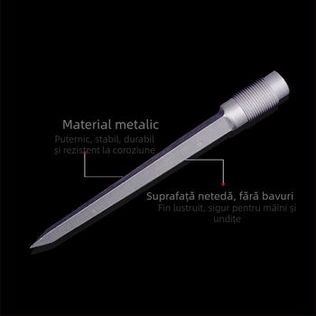 Tianhao Ținta de teren pentru umbrelă de pescuit — aliaj de aluminiu, știft metalic triunghiular, fără adaptor