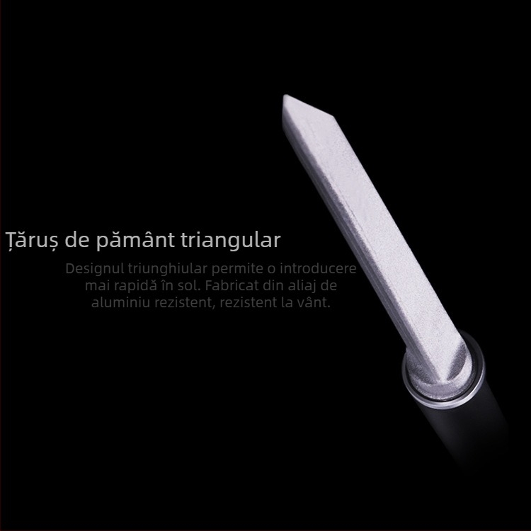 Tianhao Ținta de teren pentru umbrelă de pescuit — aliaj de aluminiu, știft metalic triunghiular, fără adaptor
