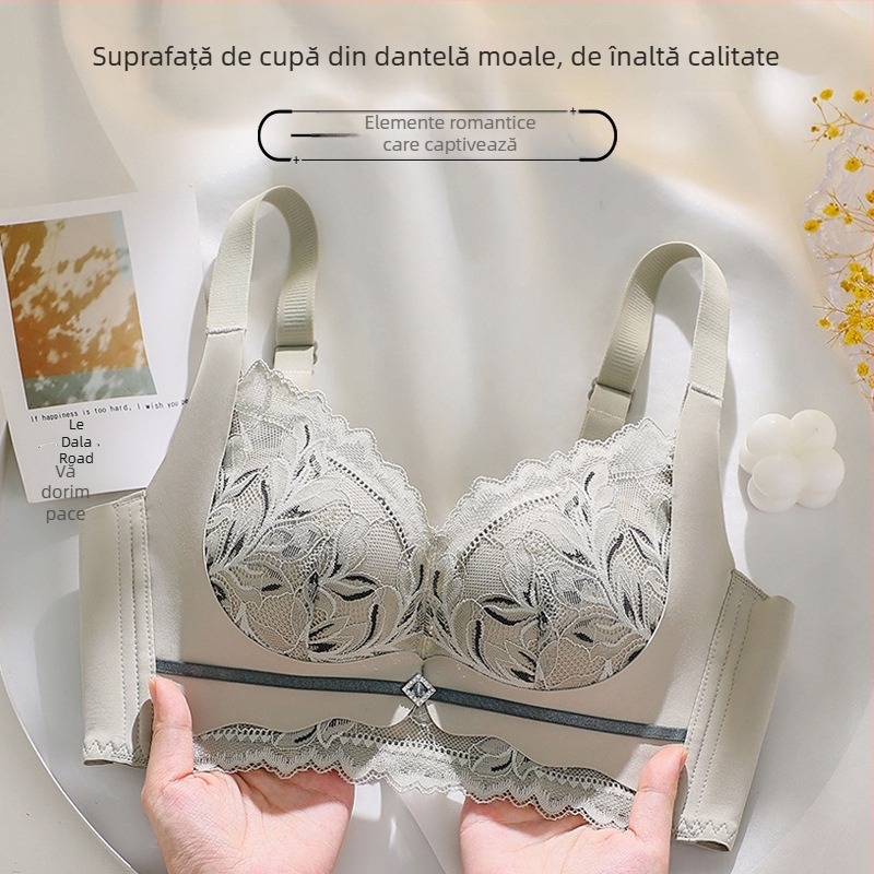 Sutien din mătase fără cusături, push-up, fără burete, fără sârmă, susținere superioară, design sexy