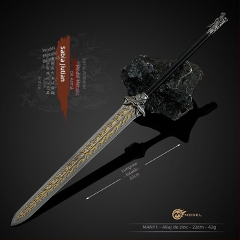 Jiutianjian 22 cm Sabie din metal, ornament decorativ