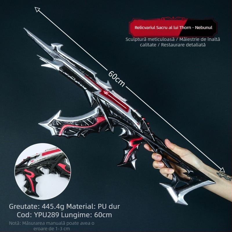 Model de armă decorativă din plastic PU, lamă deschisă, pentru băieți, neascuțit