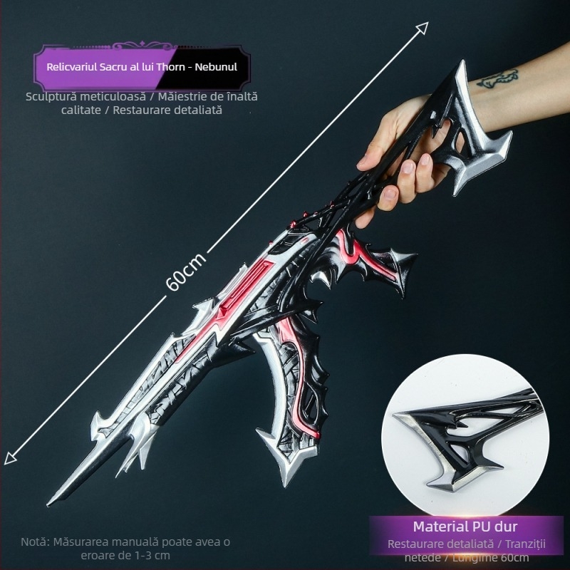 Model de armă decorativă din plastic PU, lamă deschisă, pentru băieți, neascuțit