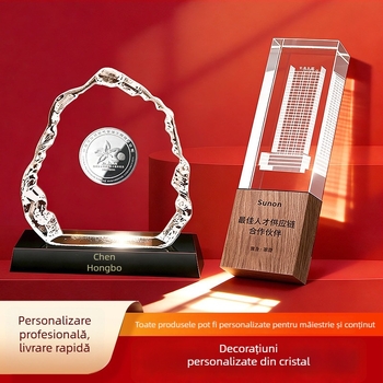 Gravură în cristal a camarazilor — cadou comemorativ pentru pensionare, ornament 3D din cristal cu gravură laser