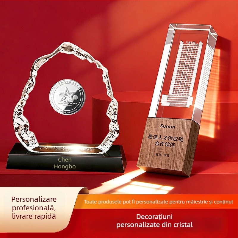 Gravură în cristal a camarazilor — cadou comemorativ pentru pensionare, ornament 3D din cristal cu gravură laser