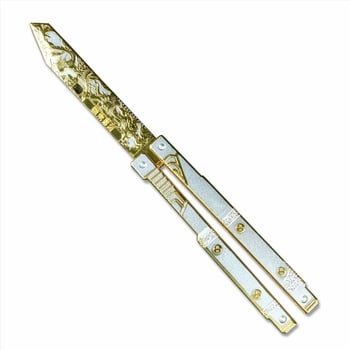 Triangle Z Acțiune Dragon Tooth Butterfly, ornament de 22 cm cu lamă în mișcare, armă decorativă din metal, obiect de colecție