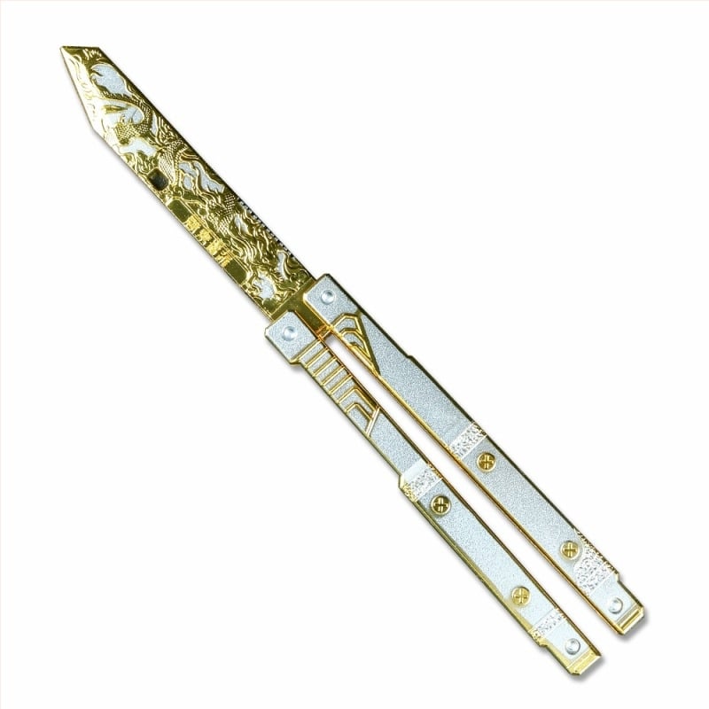 Triangle Z Acțiune Dragon Tooth Butterfly, ornament de 22 cm cu lamă în mișcare, armă decorativă din metal, obiect de colecție