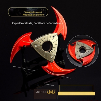 Demon roșu: darturi pliabile, 10 cm, figură decorativă din metal – model de armă pentru jocuri anime