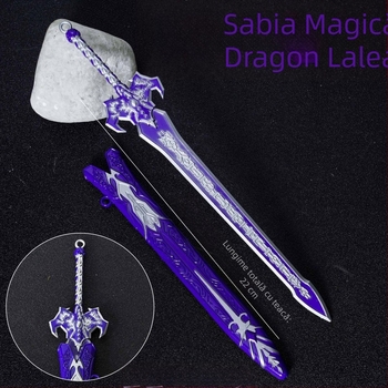 Sabie magic Longwei, 22 cm - ornament din aliaj, inspirat din sabia God and Demon Sword din anime